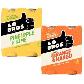 Coles Lo bros kombucha 4x250ml offer