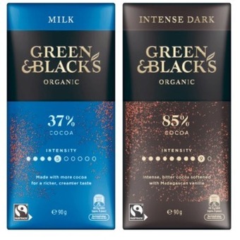 Coles Green & black's organic block chocolate 90g offer