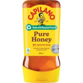 Coles Capilano pure honey upside down squeeze 500g offer