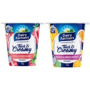 Coles Dairy farmers thick & creamy yoghurt 150g offer