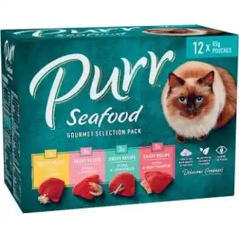 Coles Purr cat food pouch 12x85g offer