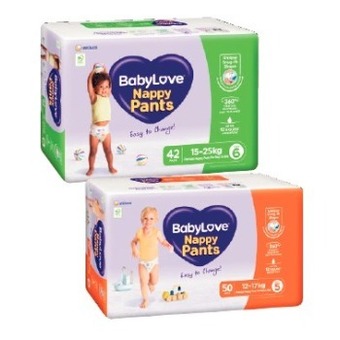 Coles Babylove jumbo nappy pants 42 pack-56 pack offer