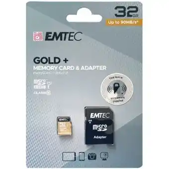 Emtec micro-sdhc 32gb class 10 gold plus usb