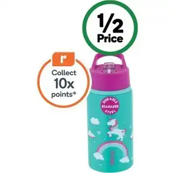 Woolworths Decor junior sip straw stainless steel bottle assorted offer