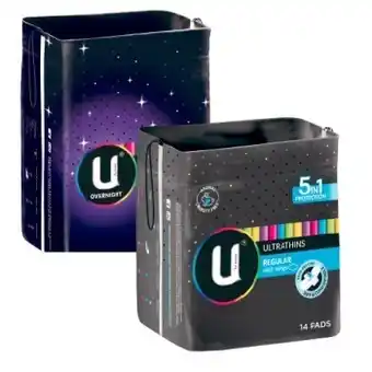 Coles U by kotex pads with wings regular 14 pack or overnight 10 pack offer