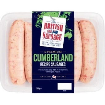 Coles British sausages co sausages 450g-500g offer