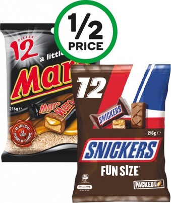 Woolworths Mars Medium Sharepacks 144-216g Pk 12-18 offer