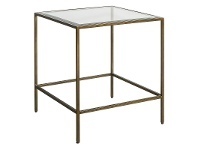 Lotta Glass & Metal Square Side Table, Bronze