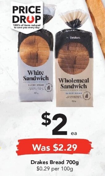 Drakes Drakes Bread 700g offer