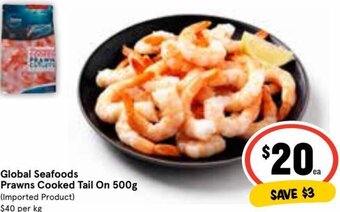 Ritchies Global Seafoods Prawns Cooked Tail On 500g offer