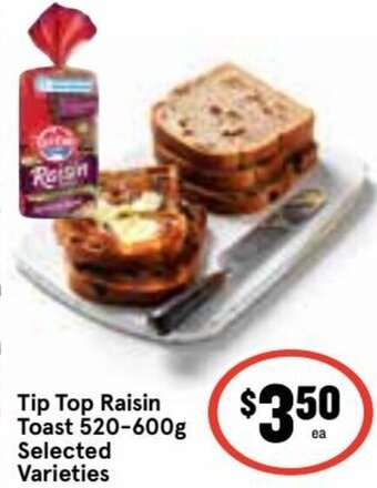 Ritchies Tip Top Raisin Toast 520-600g offer