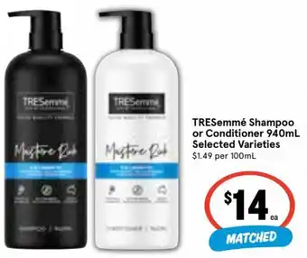 Ritchies TRESemmé Shampoo or Conditioner 940 ml offer