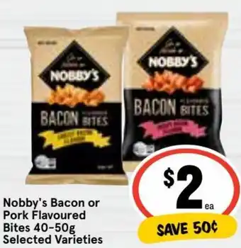 Ritchies Nobby's Bacon or Pork Flavoured Bites 40-50g offer