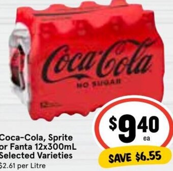 Ritchies Coca-Cola, Sprite or Fanta 12x300ml offer