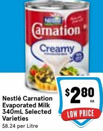 Ritchies Nestlé Carnation Evaporated Milk 340ml offer