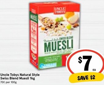 Ritchies Uncle Tobys Natural Style Swiss Blend Muesli 1kg offer