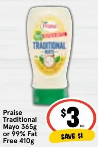 Ritchies Praise Traditional Mayo 365g or 99% Fat Free 410g offer