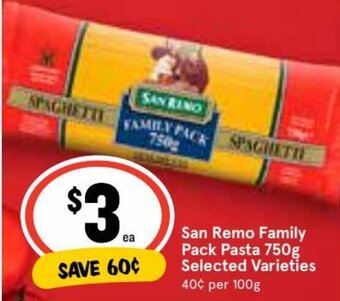 Ritchies San Remo Family Pack Pasta 750g offer