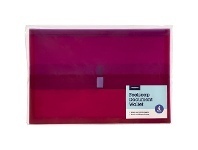 Officeworks J.Burrows Foolscap PP Document Wallet Pink 4 Pack offer