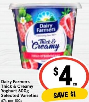 Ritchies Dairy Farmers Thick & Creamy Yoghurt 600g offer