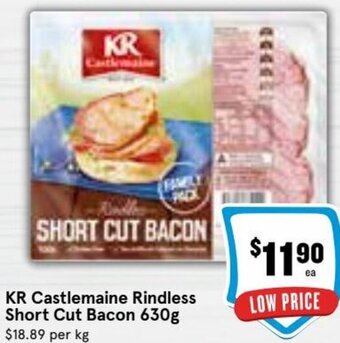 Ritchies KR Castlemaine Rindless Short Cut Bacon 630g offer