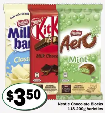 Friendly Grocer Nestle Chocolate Blocks 118-200g offer