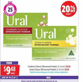 Wizard Pharmacy Ural cranberry or lemon flavour effervescent powder offer