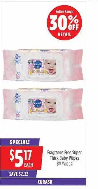 Fragrance free super thick baby wipes