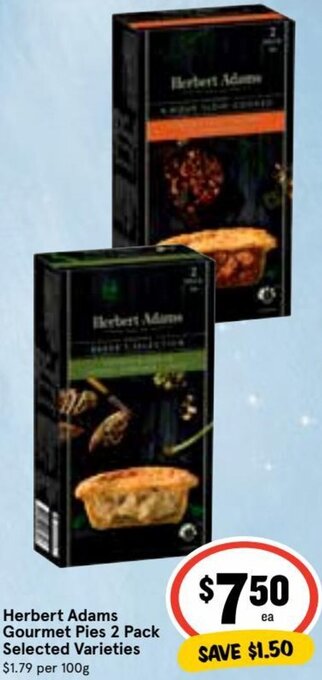 Ritchies Herbert Adams Gourmet Pies 2 Pack offer
