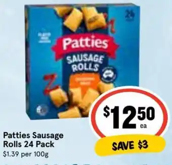 Patties Sausage Rolls 24 Pack