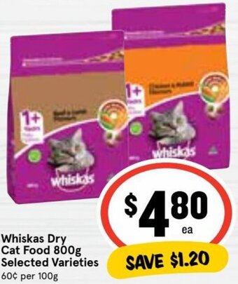 Ritchies Whiskas Dry Cat Food 800g offer