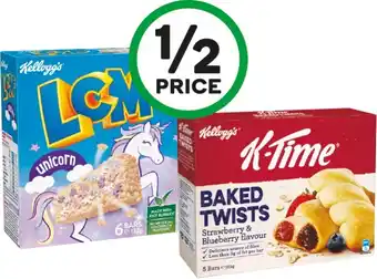 Woolworths Kelloggu2019s LCMs 132-138g Pk 6, K-Time Twists 185g Pk 5 or Nutri-Grain Bars 144g Pk 6 offer