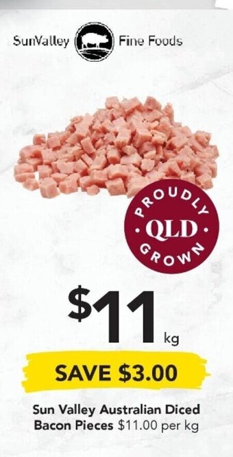 Drakes Sun Valley Australian Diced Bacon Pieces per kg offer