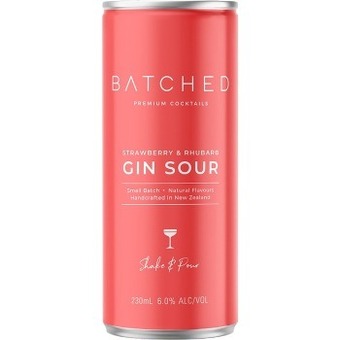 Dan Murphy's Batched cocktails strawberry & rhubarb gin sour can 230ml offer