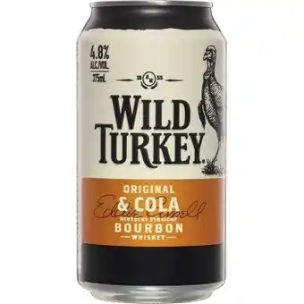 Dan Murphy's Wild turkey and cola can 10 x 375ml offer