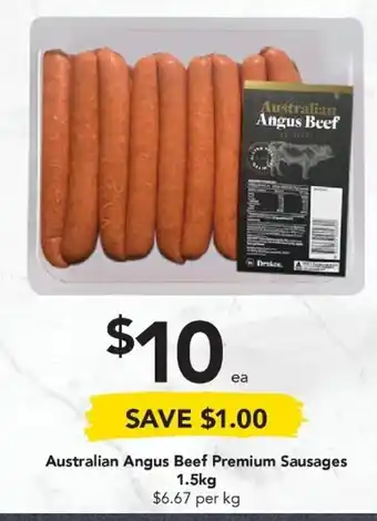 Drakes Australian Angus Beef Premium Sausages 1.5kg offer