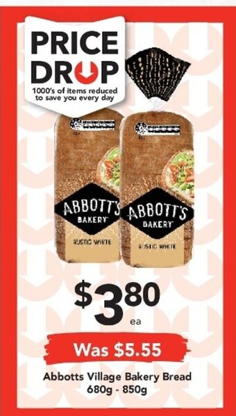 Drakes Abbotts Village Bakery Bread 680g-850g offer