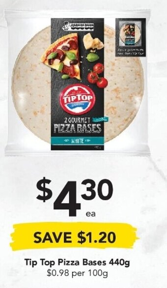 Drakes Tip Top Pizza Bases 440g offer