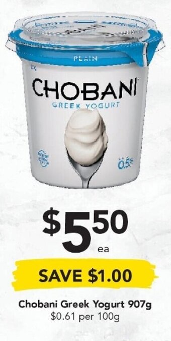 Drakes Chobani Greek Yoghurt 907g offer