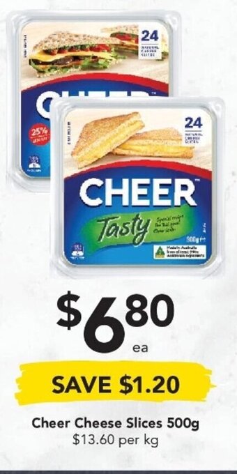 Drakes Cheer Cheese Slices 500g offer