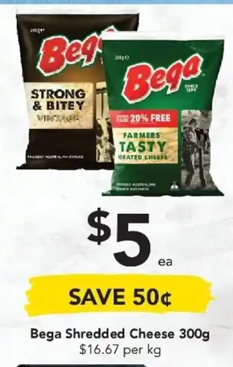 Drakes Bega Shredded Cheese 300g offer