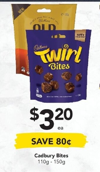 Drakes Cadbury Bites 110g-150g offer
