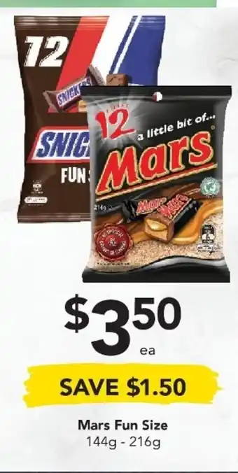 Drakes Mars Fun Size 144g-216g offer