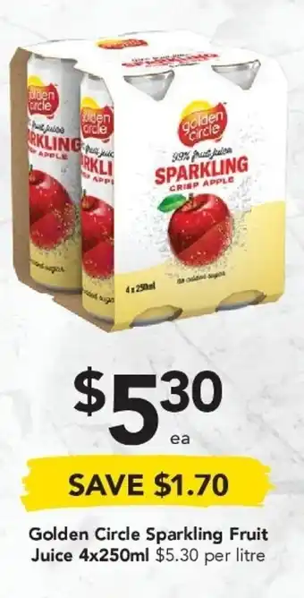 Drakes Golden Circle Sparkling Fruit Juice 4x250ml offer
