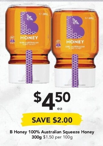 Drakes B Honey 100% Australian Squeeze Honey 300g offer