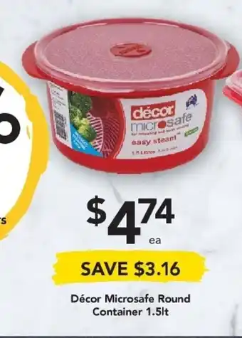 Drakes Decor Microsafe Round Container 1.5lt offer