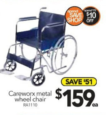 Cheap as Chips Careworx Metal Wheel Chair - RA1110 offer