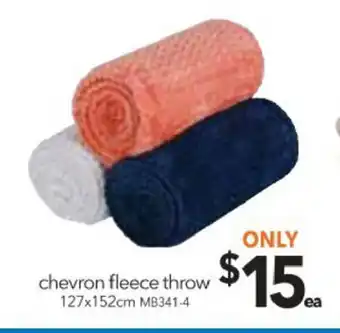 Cheap as Chips Chevron Fleece Throw 127x152cm offer