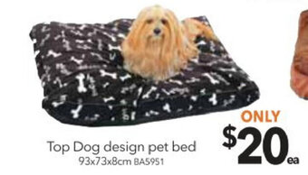 Cheap as Chips Top Dog Design Pet Bed 93x73x8cm offer