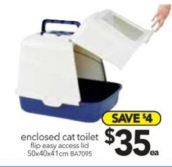 Cheap as Chips Enclosed Cat Toilet Flip Easy Access Lid 50x40x41cm offer